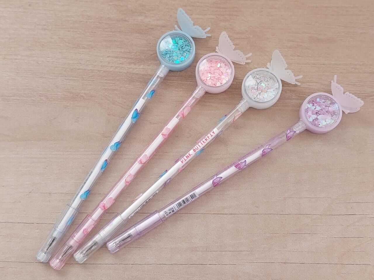 SET x 4 LAPICERAS MARIPOSA (TINTA NEGRA)
