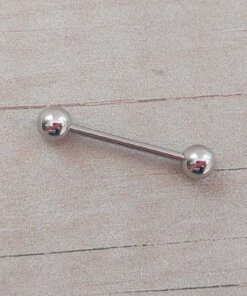 PIERCING BARRA LENGUA 1.6 DE 19 MM CON 2 BOLITAS 6 MM X UNIDAD
