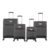Set valijas SKORA PINK SOFT SIMIL NYLON BLACK Tamaños 18"" 20"" 24"" y 28""