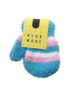 GUANTE INFANTIL BOUCLE MANOPLA RAYAS X 1 UNID. COLOR CELESTE