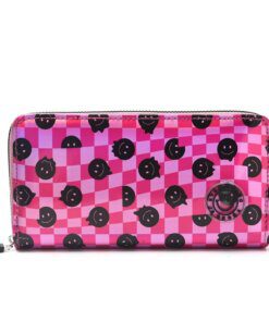 BILLETERA FICHERO CANDY SIMPLE CON TIRACIERRE COLOR ESTAMPADO MATE 19X9CM X1U FONDO ROSA Y FUCSIA