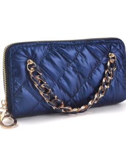 BILLETERA FICHERO classic sire matelasse con cadena plastica 19x9cm x1u color azul