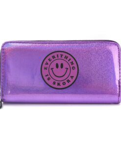 BILLETERA FICHERO Candy holograma Smile 19x9cm x1u color lila