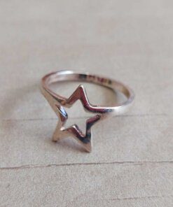 ANILLO DE PLATA ESTRELLA CALADA. MEDIDA N°12. PESO APROX 1.6 GRS.
