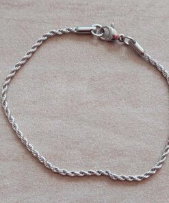 PULSERA DE ACERO SOGA 0.4 LARGO 18CM + 5CM DE EXTENSIÓN
