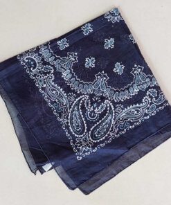 PAÑUELO VISCOSA ESTAMPADO AZUL MARINO 50 X 50 CM