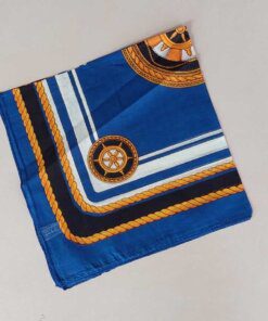 PAÑUELO VISCOSA AZUL FRANCIA CON TIMON Y SOGA MAIZ 50 X 50 CM