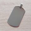 DIJE DE ACERO MEDALLA RECTANGULAR PARA GRABAR PULIDA UNA SOLA CARA.  25 X 45 MM - ESPESOR 1 MM