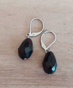 ARO DE ACERO BRISURA CON LAGRIMA NEGRA. LARGO TOTAL 32 MM