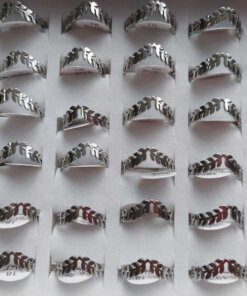 ANILLOS DE ACERO LAUREL ALIANZA GRIEGA  X 36 UNIDADES SURTIDOS EN MEDIDAS. (MEDIDAS DEL 17 AL 20)