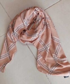 PASHMINA ESCOCESA BEIGE. 90 X 180 CM.