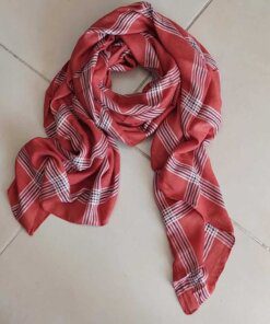 PASHMINA ESCOCESA TERRACOTA. 90 X 180 CM.