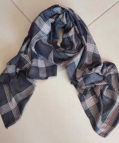PASHMINA ESCOCESA GRIS OSCURO. 90 X 180 CM.