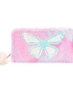 Billetera Think Happy peluche con pompom 19x9cm x1u