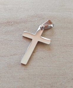 DIJE DE ACERO CRUZ LISA 17 X 30 MM