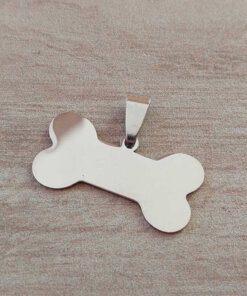 DIJE DE ACERO HUESO PARA GRABAR. MEDIDAS 30 X 15 MM. ESPESOR 1 MM