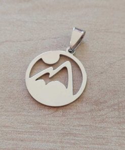 DIJE DE ACERO MEDALLA 23 MM MONTAÑAS