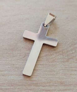 DIJE DE ACERO CRUZ LISA 21 X 37 MM