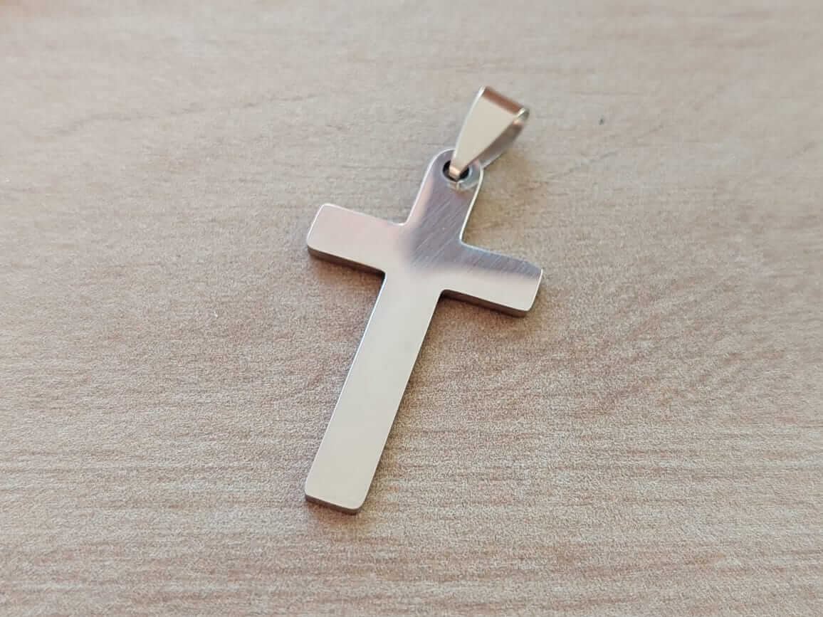 DIJE DE ACERO CRUZ LISA 21 X 37 MM