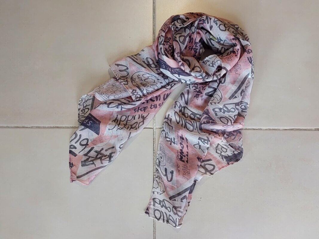 Pashmina En Soie 100% - Couleur Rose Saumoné Dégradé - Fabriqué En Italie