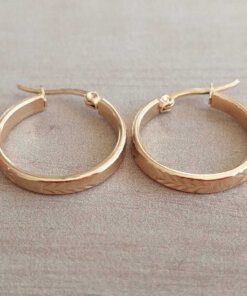ARO DE ACERO DORADO ARGOLLA 23 MM FACETADA