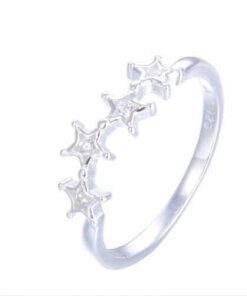 ANILLO PLATA ESTRELLAS CON ZIRCONES. PESO APROX. 2.00 GRS.