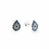 ARO PLATA OJO TURCO C/ZIRCONES CON CENTRO Y BORDE AZUL. PESO APROX 1.00 GR.