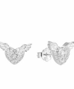 ARO PLATA CORAZÓN C/ZIRCON Y ALAS. PESO APROX 2.50 GR.