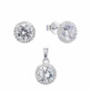 CONJUNTO DE PLATA ARO Y DIJE ZIRCONES. PESO APROX. 3.10 GRS.