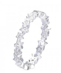 ANILLO PLATA ESTRELLAS CON ZIRCONES. PESO APROX. 1.60 GRS.