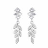 ARO PLATA ZIRCONES CON HOJAS C/ZIRCONES COLGANTES. PESO APROX 3.40 GRS.