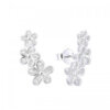 ARO PLATA TREPADOR TRES FLORES CON ZIRCONES. PESO APROX 2.40 GR.