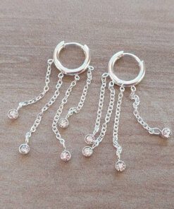 ARO DE ACERO BLANCO ARGOLLA 10 MM CON CADENA COLGANTE C/SUSANITOS. LARGO TOTAL 40 MM