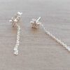 ARO DE ACERO BLANCO ESTRELLA C/STRASS Y TIRA DE CADENA COLGANTE. LARGO TOTAL 35 MM