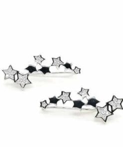 ARO PLATA TREPADOR CON ESTRELLAS Y ZIRCONES. PESO APROX 3.70 GR.