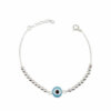 PULSERA DE PLATA CENTRO OJO TURCO CON BOLITAS. LARGO 17 + 3 CM.PESO APROX. 3.12 GR.