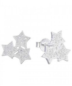 ARO PLATA TRIPLE ESTRELLA C/ZIRCONES. PESO APROX 1.50 GRS.