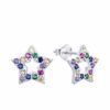 ARO PLATA ESTRELLA C/ZIRCONES MULTICOLOR. PESO APROX 1.35 GR.