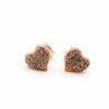 ARO PLATA BAÑADA EN ROSÉ CORAZÓN C/ZIRCONES. PESO APROX 1.00 GR.