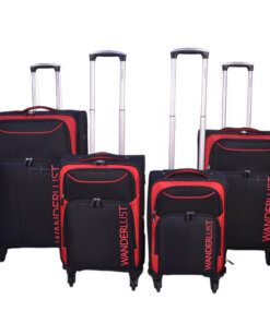 Set valijas Urban Mode Soft Negro detalle Rojo 18" 20" 24"28" x4
