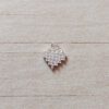 DIJE DE ACERO BLANCO CORAZÓN PIXELADO CON MICROPAVE. MEDIDAS APROX 10 MM