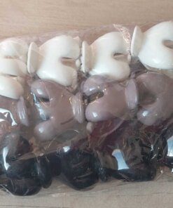 BROCHES 40 MM X 12 UNIDADES EN COLORES NEGRO/GRIS/BLANCO (4 C/U)