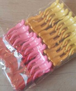 BROCHES CHATOS 35 MM X 12 UNIDADES EN COLORES AMARILLO/MOSTAZA/ROSA/ROJO (3 C/U)