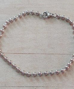 PULSERA DE ACERO DE BOLITAS 3 mm. LARGO 19 CM