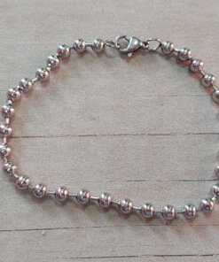 PULSERA DE ACERO DE BOLITAS 4 mm. LARGO 19 CM