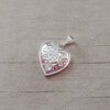 DIJE DE ACERO BLANCO CORAZÓN CON STRASS BLANCO. MEDIDAS 15 X 17MM.