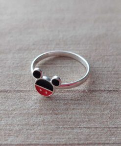 ANILLO NENA LAMINADO EN PLATA ESMALTADO MICKEY.