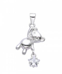 DIJE PLATA OSO CON ZIRCON ESTRELLA COLGANTE. PESO APROX 1.21 GRS.