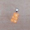 DIJE DE ACERO OSITO GUMMY DE ACRÍLICO NARANJA. TAMAÑO 17 MM