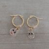 ARO DE ACERO DORADO ARGOLLA 14 MM CON SMILE C/STRASS BLANCO
